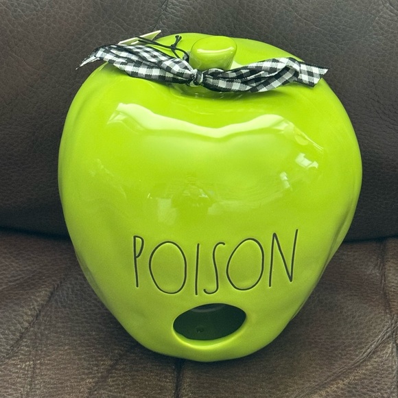POISON - Rae Dunn Green Poison Apple Halloween Bird House - Picture 4 of 12